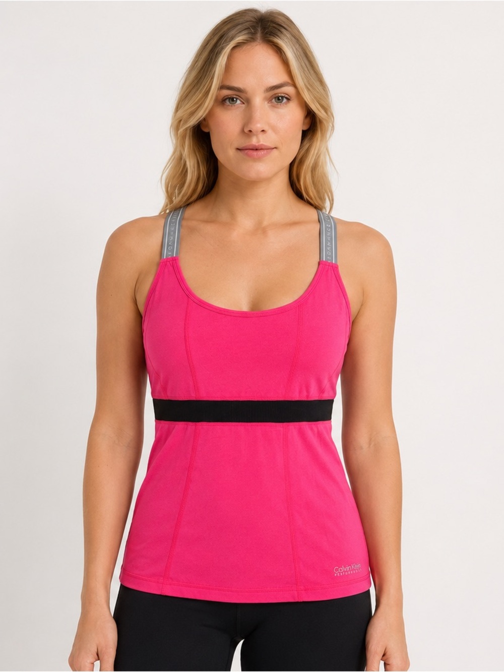 Calvin Klein Performance Quick Dry Cross Back Workout Tank Hot Pink Size Large